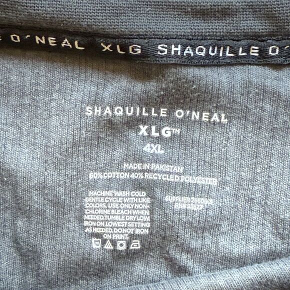 Shaquille Oneal XLG Shirt Men 4XL Gray Crew Tee Short Sleeve - Picture 6 of 6
